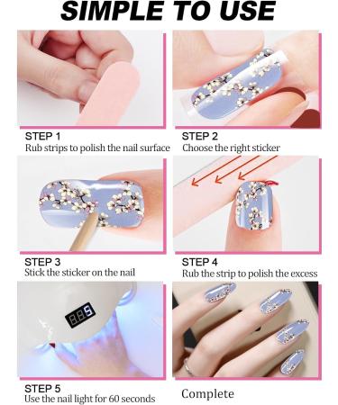 Kalolary 20PCS Nail Gel Polish Wraps | Self-Adhesive Nail Stickers with File and Stick | UV/LED Lamp Required | NJTZ-NG200284 - Buy Online on SooperMarket.com