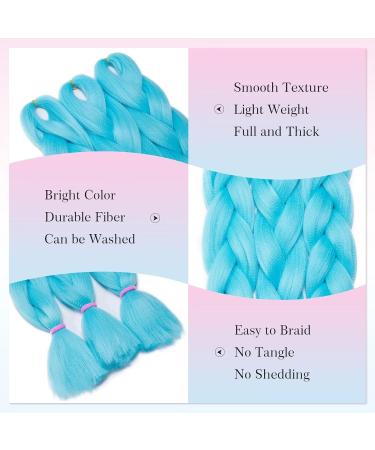 Tess Braids Extensions Blue 60 cm - 5 Pack Jumbo Kanecalon Hair Extensions for Box Braids | 100g Bundle - Buy Online on SooperMarket.com