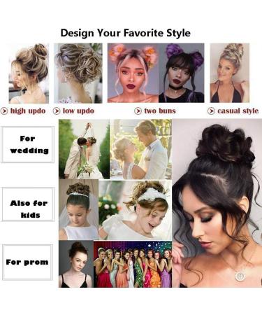 Synthetic Messy Hair Bun Scrunchie Extension in Ash Blonde/Bleach Blonde - Curly Wavy Chignon Updo for Women | Ponytail Hair Accessories - Buy Online on SooperMarket.com