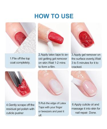 LOUINSTIC Quick Gel Polish Remover Kit - 3-5 Minute Nail Polish Removal with Peel Off Latex Tape Barrier - Buy Online on SooperMarket.com