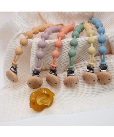 MumEZ Dummy Clip - 2 Pcs Premium Silicone Dummy Clip Boys Girls - Comfortable for Baby - Easy for Parents - BPA Free - One-Piece Design (Cream Whtite+Purple) - Buy Online on SooperMarket.com