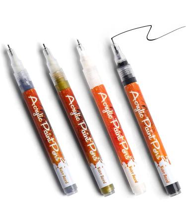 1/4pcs nail art painting pen acrylic paint graffiti pen quick dry 1mm tip diy nail beauty tool nail pens for acrylic/natural/gel nails (4 colors/set) 4 colors/set