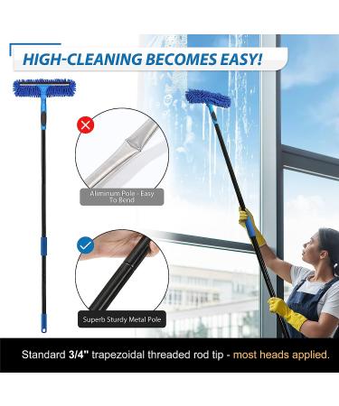 VITEVER Professional Window Squeegee Cleaner Tool with Extension Pole - 2-in-1 Scrubber Cleaning Kit - Buy Online on SooperMarket.com