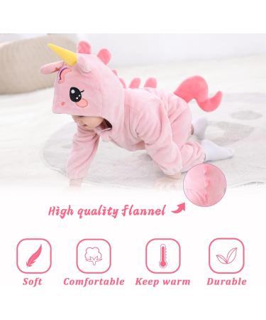 Doladola Unisex Baby Unicorn Romper | Flannel One Piece Pyjamas 6-12 Months - Buy Online on SooperMarket.com