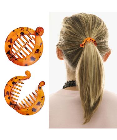 WLLHYF Hair Clips 3 Pieces Resin Banana Round Fish Clips for Women Girls Ladies Fishtail Wide Tort Toned Comb Hair Accessories - Buy Online on SooperMarket.com