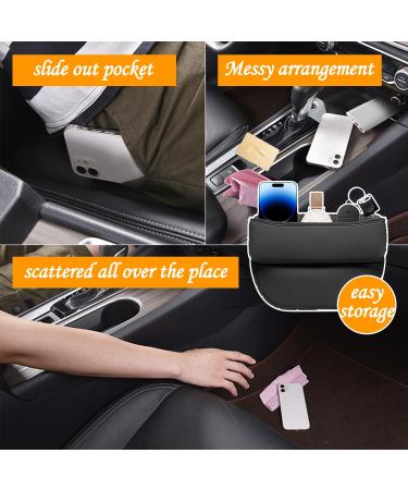 Black Car Seat Organizer Bag - Front Seat Console Pocket for Cell Phone and Keys - Buy Online on SooperMarket.com