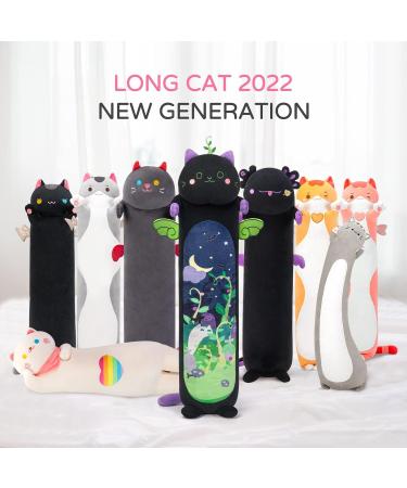 Mewaii 36in Long Devil Mint Cat Plush Pillow Stuffed Animal - Cute Kitty Sleeping Hugging Soft Toy for Kids (Black) - 36inch - Buy Online on SooperMarket.com