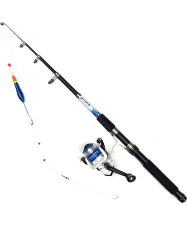 Mega Fishing Children's Starter Set - Telescopic Rod Reel Bag | Ready-to-Assemble | Ideal Gift for Boys - Red & Blue - Buy Online on SooperMarket.com