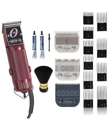 Oster Classic 76 Universal Motor Clipper 76076010 with Bonus 00000 Detachable Blade 10 Guide Comb Set and Neck Duster