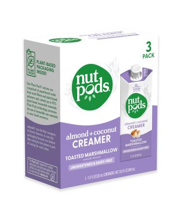 nutpods Toasted Marshmallow (3-Pack) Unsweetened Dairy-Free Liquid Creamer Made from Almonds and Coconuts Whole30 Gluten Free Non-GMO Vegan Kosher