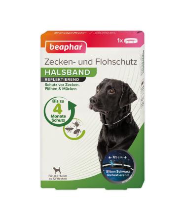 Beaphar Ticket & Flea Protection collar for dogs Tick protection for dogs Reflective collar against ticks & fleas of waterproof 1 piece
