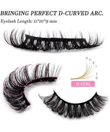 Dramatic D-Curly Mink False Eyelashes - 8 Pairs of Natural Fluffy Fake Lashes (025) - Buy Online on SooperMarket.com