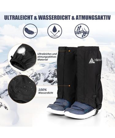 Hikenture Children's Waterproof Gaiters for Winter Hiking - Snow Leg Protection - Durable Black Gaiters for Kids - Buy Online on SooperMarket.com