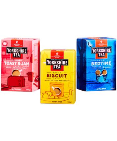 Taylors Tea Brew Selection | Breakfasty Toast & Jam Malty Biscuit Decaf Bedtime | Set of 3 | 40 Tea bags Each | Total 120 Tea bags