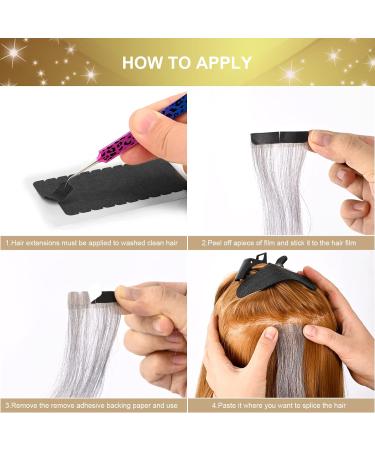 EHDIS Hair Extension Tape Set - 144pcs Pre-cut Double Sided Adhesive Tapes with Tweezers and Scraper for Lace Wig, Hairpiece, Toupee, Hair Weft - Easy Removal and Secure Attachment - Buy Online on SooperMarket.com