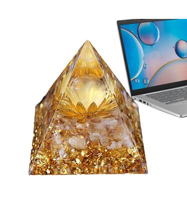 Orgonite Crystal Pyramid Crystals Tiger's Eye Reiki Orgonite Gemstones Protection Crystals Energy Gain Generator for Yoga Meditation Indoor Handmade Decor for Lencyh