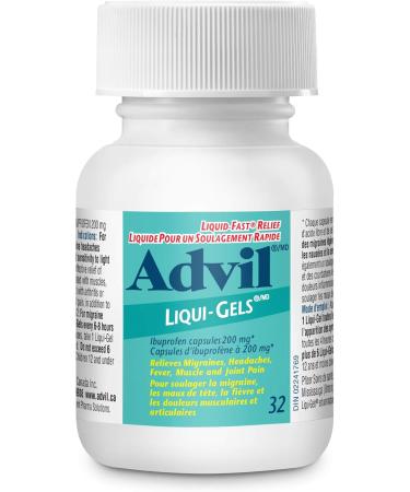 Advil Regular Strength Ibuprofen Pain Relief Liquid-Gels Fast Acting Pain Relief for Migraine Back Neck Joint and Muscle Relief 200mg (32 Count) - Buy Online on SooperMarket.com