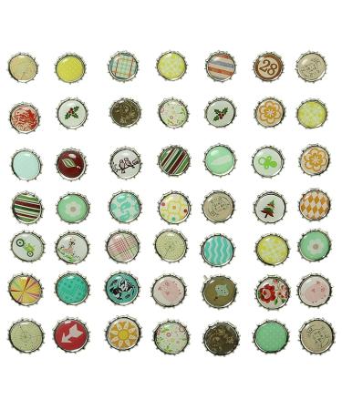 Paper Fasteners FMHXG 50pcs 9mm Round Mixed Pattern Brads Metal Scrapbooking Mini Brads Paper Fasteners for Scrapbooking Crafts Metal Crafts Decoration