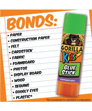 Gorilla Kids Disappearing Purple Glue Sticks 6g - Pack of 2 | Non-Toxic Adhesive for School & Crafts - Buy Online on SooperMarket.com