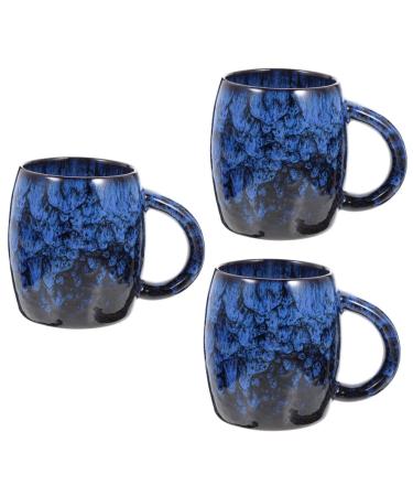Zerodeko 3pcs Ceramic Coffee Mug The Office Mug Ceramic Cup Espresso Mug Porcelain Tea Japanese Coffee Mug Latte Art Cup Office Drinking Cup Ceramic Milk Cup Personal Cup Ceramics Vintage Bluex3pcs 13x13x12cmx3pcs