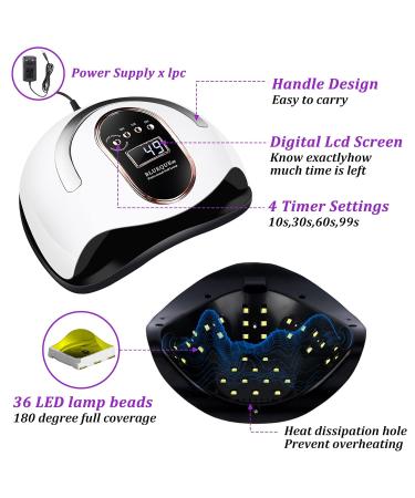 Professional UV LED Nail Dryer Lamp - 72W with 4 Timers | Fast Drying for All Gel Nails - International Shipping Available - Buy Online on SooperMarket.com
