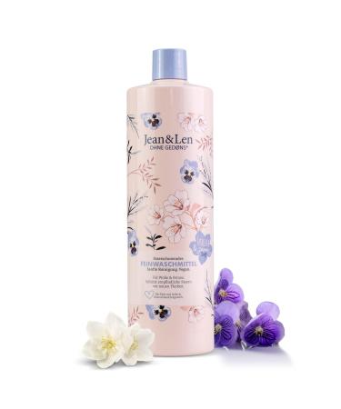 Jean & len fiber -saving fine detergent wool & fine violet & jasmine protects sensitive fibers from deep penetration of new stains fine detergent liquid without microplasty vegan 1 l fine detergent wool & fine violet & jasmine 1 l (1 Pack)
