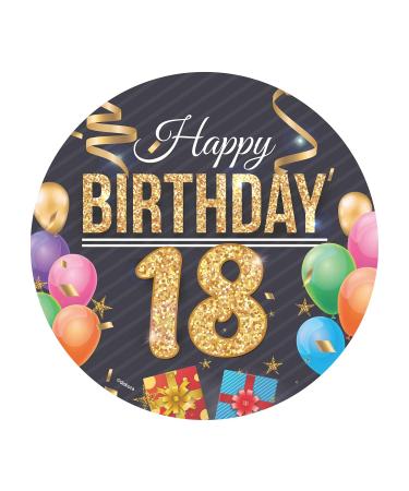 Dekora Happy 18 Birthday Wafer Disc for Cake Edible Cake Topper for Birthday Cake Round 20 CM