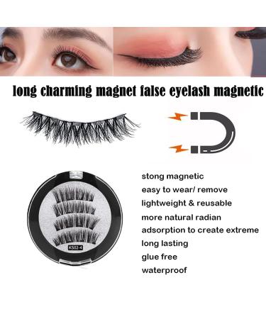 Dual Magnetic Eyelashes Kit - Natural Look, Reusable Fake Lashes - No Glue Needed - 3D False Eyelashes - Magnetic Lashes Extension Kit - Buy Online on SooperMarket.com