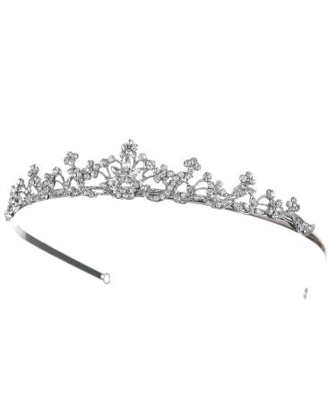 SAMKY Elegant Bridal Tiara Crown - Floral Rhinestone Crystal Wedding Prom Accessory - Buy Online on SooperMarket.com