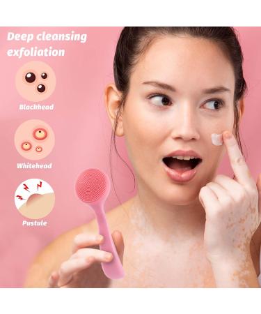 Buy Wllhyf 2-Pack Manual Face Cleaning Brush - Soft Silicone Peeling Pad with PP Handle for Clear Skin (Blue & Pink) - International Shipping - Buy Online on SooperMarket.com