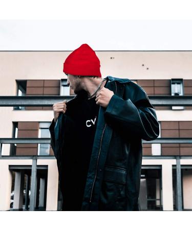 DonDon Beanie Hat - Classic Red Winter Hat for Men & Women | One Size Fits All - Buy Online on SooperMarket.com