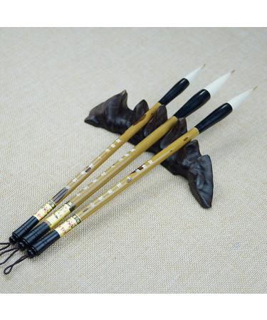 Huakaile Chinese Writing Brushes Set with Bamboo Holder - Traditional Calligraphy and Painting Ink Brushes (Large, Medium, Small) - Buy Online on SooperMarket.com