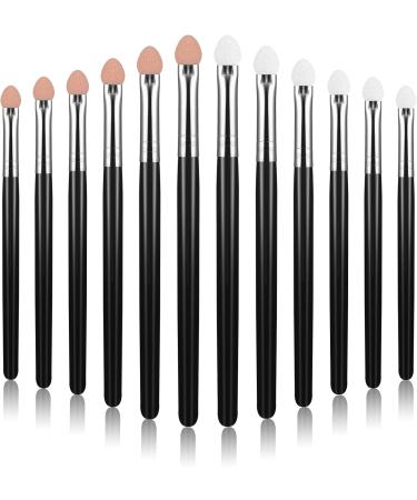 WLLHYF Sponge Eyeliner Brush 12 Pieces Black Double Sided Applicators Eye Makeup Tools Angled Fine Point Small Liner Thin Ultra Tips Wand Set Halloween Cosplay Cosmetic for Women Girls - Buy Online on SooperMarket.com