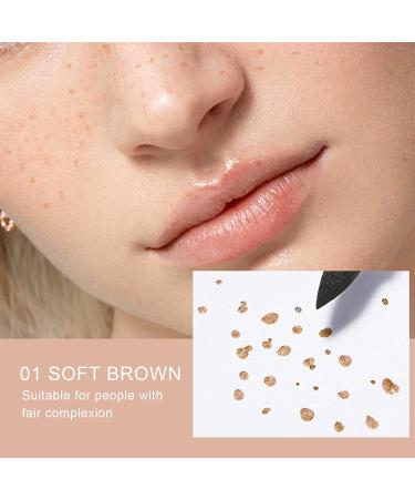 Freckle Pen Freckle Makeup Pen Waterproof Dot Spot Pen Tool Kit Long-Lasting Dotting Pen Light Brown and Dark Brown(01soft brown) - Buy Online on SooperMarket.com