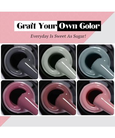 Ur Sugar UV Nail Polish Set - 6 Colors Gel Lacquer for Nude & Gray Nail Designs | Perfect for Weddings & Valentine's Day - Buy Online on SooperMarket.com