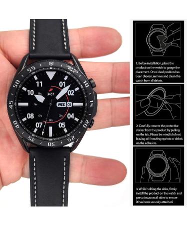 Abanen Watch Bezel for Samsung Galaxy Watch 3 45mm  Aluminum Adhesive Lightweight Watch Bezel Cover Anti-Scratch Protection Sticker Ring for Galaxy Watch3 45mm (Black) - Buy Online on SooperMarket.com