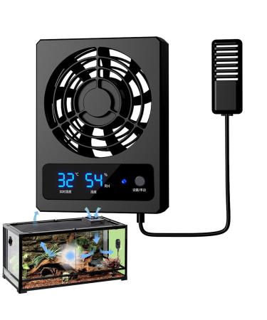 Neamou Reptile Fan - Smart Cooling Fan for Reptile Tank with LED Display | Strong Wind Vent Fan Low Noise Cooling Fan for Amphibians Reptiles Snakes B: Celsius ( )