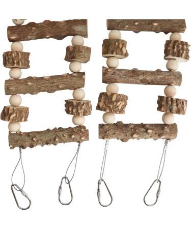 Bird Parrot Ladder Bridge Toy - Natural Pepper Wood Swing & Climbing Accessory for Birds Rats Hamsters - 26 Ladders 74.4x3.93 - Ideal Bird Cage Toy - Buy Online on SooperMarket.com