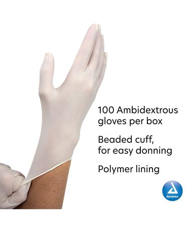 Dynarex Safe-Touch Latex Exam Gloves - Powder-Free, Medium, 100/Box - Healthcare, Law Enforcement, Industrial & Salon/Spa Use - Buy Online on SooperMarket.com