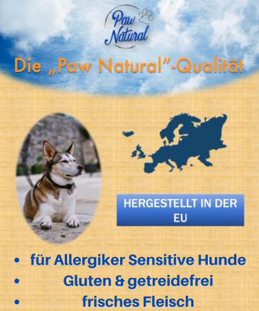 Paw Natural Hundenwurst Cutting Festival | Gluten & Grain-Free Lamb Sausage | 3x400g Fresh Healthy Meat - Buy Online on SooperMarket.com