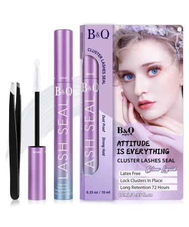 Lash Sealant 10ML Clear Mascara Lash Sealer for Cluster Lashes Waterproof Overnighter Lash Extension Sealant Healthy Lash Overnight Sealer Longer Life Coating Lash Seal (Clear Seal 10ml)