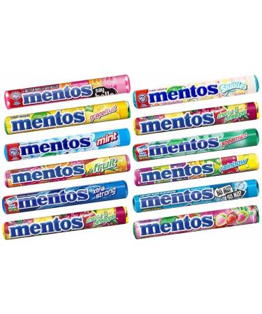 Mixed Mentos Rolls Chewy Sweets Candy Assorted Flavors Includes Mint Fruit Rainbow Strawberry Spearmint (10)