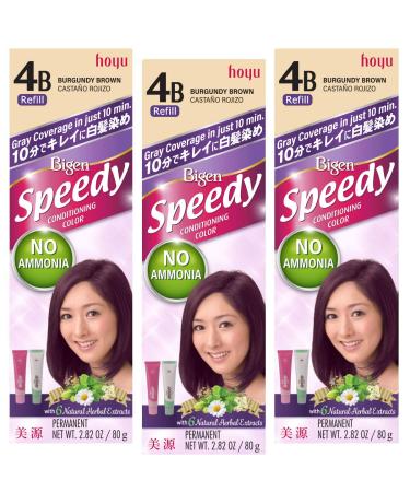 Bigen Speedy Conditioning Color Refill: 4B Burgundy Brown - 3 Pack