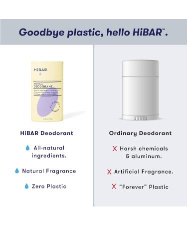 HiBAR - Lavender & Jasmine Plastic Free Deodorant - Natural Deodorant - All-Day Protection - With Sunflower Seed Wax Rice Bran & Shea Butter - Plastic Paraben & Aluminum-Free - Vegan - 1 Pack - Buy Online on SooperMarket.com