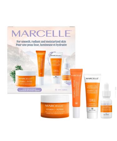 Marcelle Vitamin C Holiday Gift Set Smoothing & Brightening Skin Care Routine for All Skin Types Hypoallergenic Fragrance-Free Paraben-Free Clean Vegan Cruelty-Free