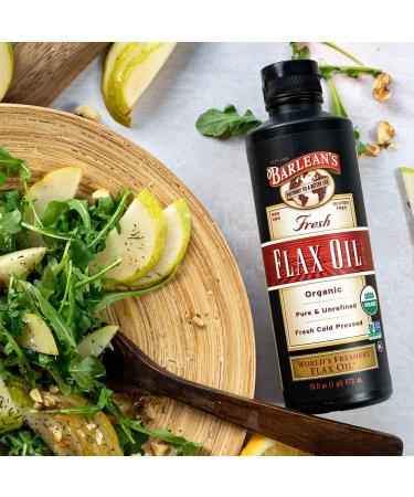 Barlean's Organic Fresh Flax Oil 16 oz - Cold Pressed, Nutritious Omega-3 Source - Buy Online on SooperMarket.com