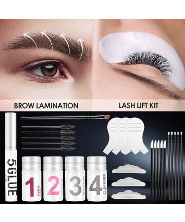 Reddhoon 4 in 1 Eyebrow and Eyelash Perm with Black Dye Kit - Long-lasting Results for 6-8 Weeks | Safe & Easy Brow Lamination, Tinting, and Lash Lift at Home Salon - Buy Online on SooperMarket.com