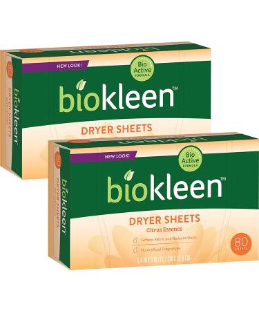 Biokleen Laundry Dryer Sheets Fabric Softener Citrus Essence - 160 Sheets