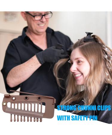 4 Pack Hair Extension Clamps - Metal Wigs Snap Clinging Brackets for Women - 10 Teeth Brown Combo - Buy Online on SooperMarket.com
