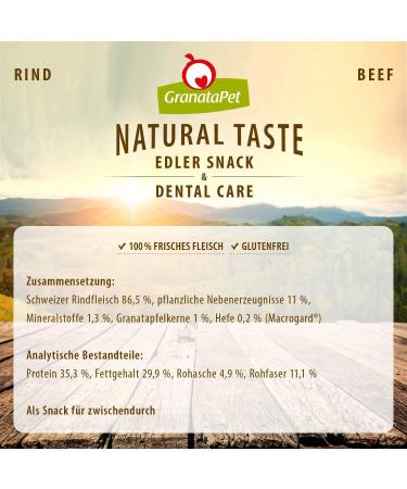 Granapet Noble Beef Dental Care Dog Snacks - Natural Sugar-Free & Cereal-Free Treats 70g - Optimal Reward for Your Dog - Buy Online on SooperMarket.com
